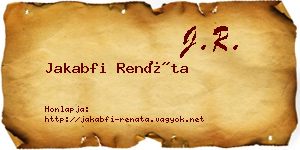 Jakabfi Renáta névjegykártya